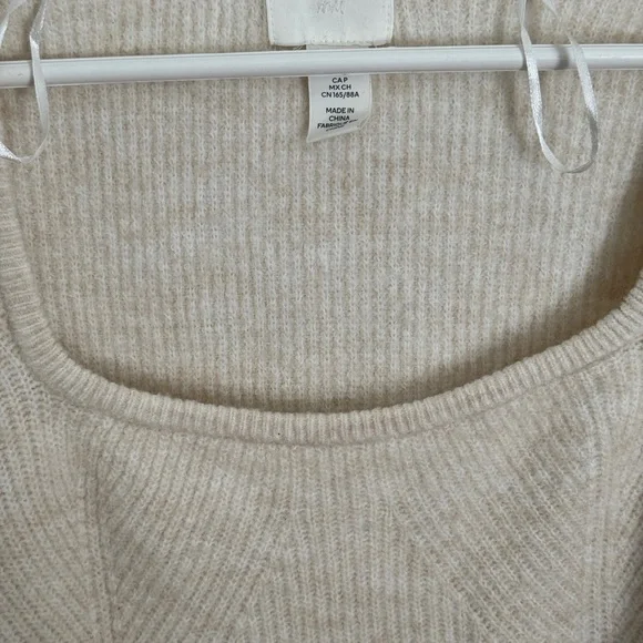 Cream Fine Rib Knit Sweater - Picture 4 of 10